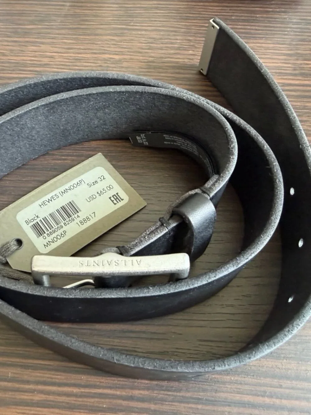 ALLSAINTS Hewes Leather Belt - Picture 2 of 4